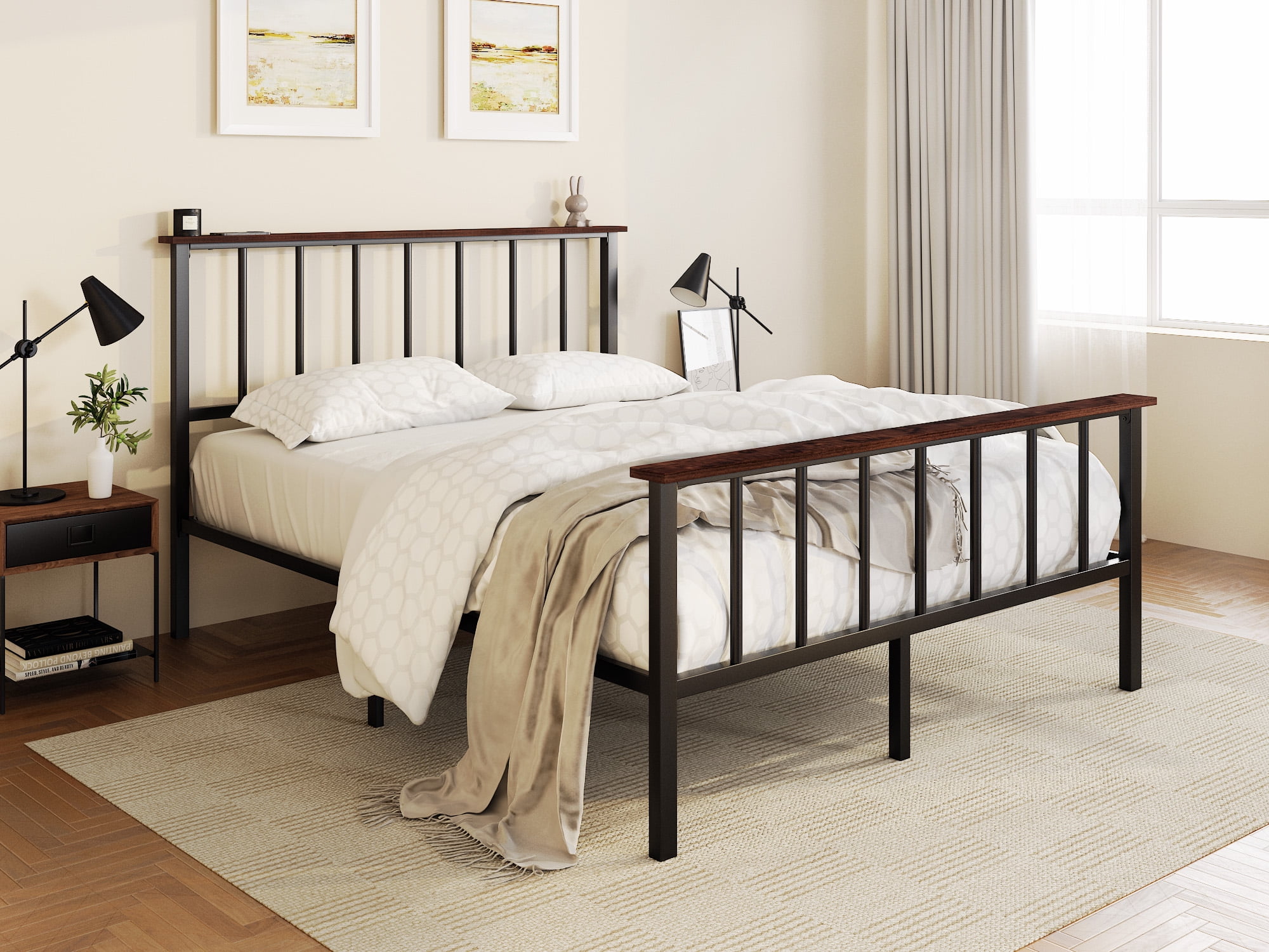 Allewie Modern Style Full Size Metal Platform Bed Uganda Ubuy