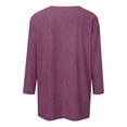 thumbnail image 5 of EDFBUYKRS Womens Tops Dressy Casual Long Sleeve Shirts for Women Color Block V Neck Shirts Tunic Tops Loose Blouses Black T Shirts Sweatshirts Pullover Size L, 5 of 5