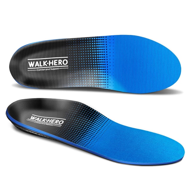 Plantillas WalkHero para fascitis plantar, alivio del dolor, arco alto, azul