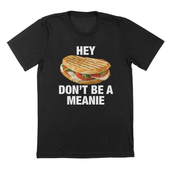 Hey Panini Humor Graphic Black Mens T-Shirt