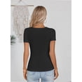 thumbnail image 2 of Womens Fashion Fall Clothes One Piece Cutout Tops short Sleeve Slim Fitted Shirts Tee Tshirts, 2 of 6