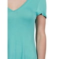 thumbnail image 4 of 24Seven Comfort Apparel Kathy V-Neck Long Tunic Top, 4 of 5