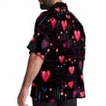 thumbnail image 3 of Valentine's Day Love ECG Men's Printed Button Down Short Sleeve Casual Summer Beach Shirt - Unisex, 3 of 6
