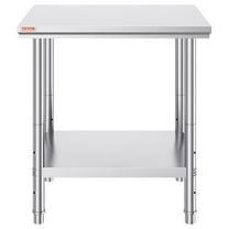 24" x 30" x 32" Stainless Steel Commercial Work Table & Food Prep Station, Heavy Duty Kitchen Workstation for Restaurant, Home Use with Adjustable Leveling Feet