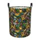 thumbnail image 1 of Balery Hawaiian Culture Symbols Cesta de ropa redonda con asas, impermeable, independiente, para ropa, juguetes, dormitorio y familia-Small, 1 of 6