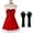 Red, variant on Lilgiuy Women's Christmas Costume 4PCS Mrs Claus Costume Adult Miss Santa Clause Dress Outfit Red for Family Gathering Wedding Cosplay