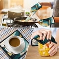 thumbnail image 4 of Teal Gold Marble Kitchen Oven Mitt and Pot Holder Sets 2 Pcs for Baking, Cooking and Grilling, Heat Resistant Up To 392 °F, 4 of 7