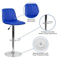 thumbnail image 4 of Blue Vinyl Embellished Stitch Adjustable Height Barstool, 4 of 10