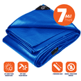 thumbnail image 2 of Tarpco Safety 7 Mil Heavy Duty Tarp Camping Tarpaulin Waterproof Cover, Blue 10 x 20Ft, 2 of 6