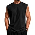 thumbnail image 2 of Men's Sleeveless Crew Neck Muscle Shirt Lightweight Breathable Loose Fit Solid Casual Tank,S, 2 of 6
