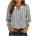 thumbnail image 1 of Camisas de Cuello de Tripulación de Manga Larga para Hombres 3/4 Cuarto de Manga con Cuello en V Botón Arriba Cardigan Top para la Moda Casual de Verano, 1 of 5