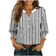 thumbnail image 1 of Camisas de Cuello de Tripulación de Manga Larga para Hombres 3/4 Cuarto de Manga con Cuello en V Botón Arriba Cardigan Top para la Moda Casual de Verano, 1 of 5