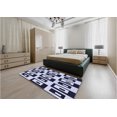 thumbnail image 5 of Ahgly Company Machine Washable Indoor Round Transitional Dark Slate Blue Area Rugs, 4' Round, 5 of 7