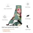 thumbnail image 3 of YFYANG Adult Microfiber Portable Travel Towel, Vintage Roses Floral Pattern Quick Dry Towel with Hiking Buckle PVC Pouch, 16" x 31.5", 3 of 6