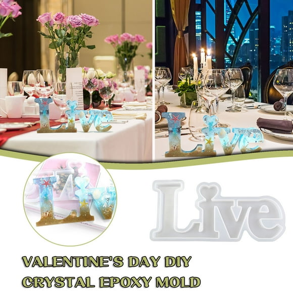 Dvkptbk Valentines Day Decor Three-Dimensional Valentine's Day Wedding Decoration Crystal Epoxy Valentines Day Gifts