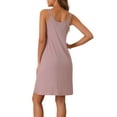 thumbnail image 3 of INSPIRE CHIC Vestido de pijama sin mangas para mujer, quimono de modal, camisones, camisetas de noche, vestidos de noche con tirantes de espagueti, XS Rosa, 3 of 6