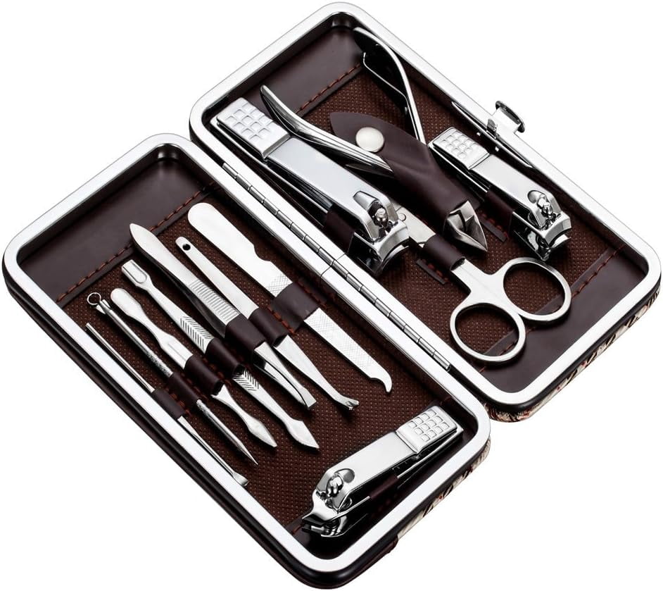 Manicure Set Personal Care, Nail Clipper Kit, Professional Nail Clipper Pedicure Set, Nail Tools with Luxurious Travel Case, Gifts for Men Women Family Friend, 31 Pieces (Pink)