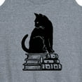 thumbnail image 3 of Instant Message - Black Cat On Books - Women's Racerback Tank Top, 3 of 6