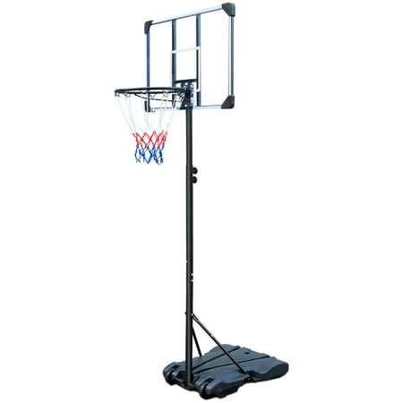 Portable Basketball Hoop Stand with Wheels, Adjustable Height 5.8ft-7ft, Transparent Backboard, Iron Frame