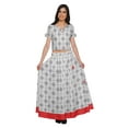 thumbnail image 2 of Moomaya Printed Ethnic Wear Long Skirt And Cold Shoulder Crop Top Set For Girls, 2 of 6