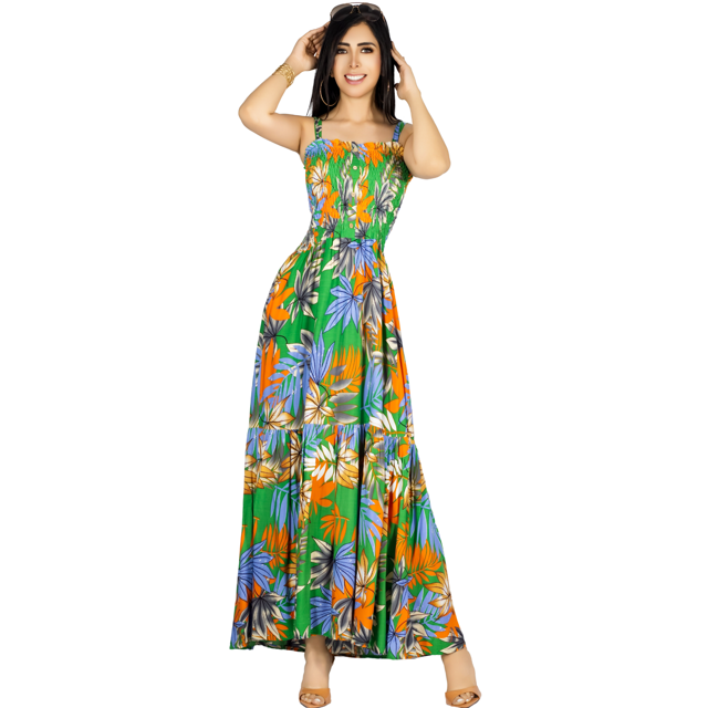 Vestido Maxi Casual Mujer Largo Cómodo de Tirantes