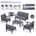 thumbnail image 3 of SERWALL Outdoor Patio Furniture Set, 7-Piece HDPE Outdoor Sofa Set Patio Conversation Set, Grey Frame with Grey Cushions, 3 of 10