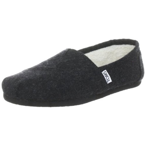 Toms Women's Classic Wool Black Woolen Low Top Wool Flat Shoe - 6.5M