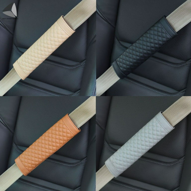 Sixtyshades 4 Packs Car Seat Belt Cover Pads, Leather Soft Shoulder Seatbelt  Pads Cover, Helps Protect Your Neck and Shoulder (Beige) 