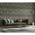 thumbnail image 6 of Seabrook Designs Denim Blue & Auburn Primrose Garden Floral Prepasted Wallpaper - 20.9 in. W x 33 ft. Roll, 6 of 7