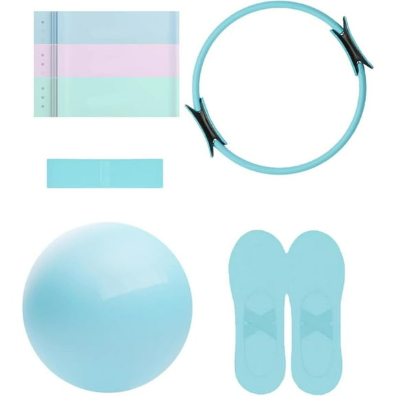 Pilates Ring Set, Portable Pilates Reformer, with Toning Ring & Long Resistance Bands & Pilate Bands & Soft Pilate Ball & Grip Socks