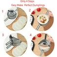 thumbnail image 4 of 4.5 Inch Stainless Steel Dumpling Maker, Pierogi Maker, X-Large Ravioli Mold, Empanda Press for Chinese Dumpling, Pelmeni, Wraper Dough Cutter, Jiaozi Making Device, Pie Maker Machine with Long Handle, 4 of 5