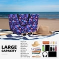 thumbnail image 5 of Balery Skull daisy purple Beach Travel Bag - Water-Resistant, Large Capacity Lightweight Tote with 7 Pockets for Women and Men - Perfect for Beach, Pool, Gym, and Travel, 5 of 7