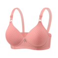 thumbnail image 2 of MVRLSH Jelly Bras For Women Womens Striped Three Hook Clasp Wireless Bra Middle Elderly Full Coverage Support Pink 36-44, 2 of 8