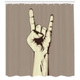 thumbnail image 3 of Ambesonne Rock Music Shower Curtain, Hand Sign Vintage, 69"Wx84"L, Taupe Ivory, 3 of 3