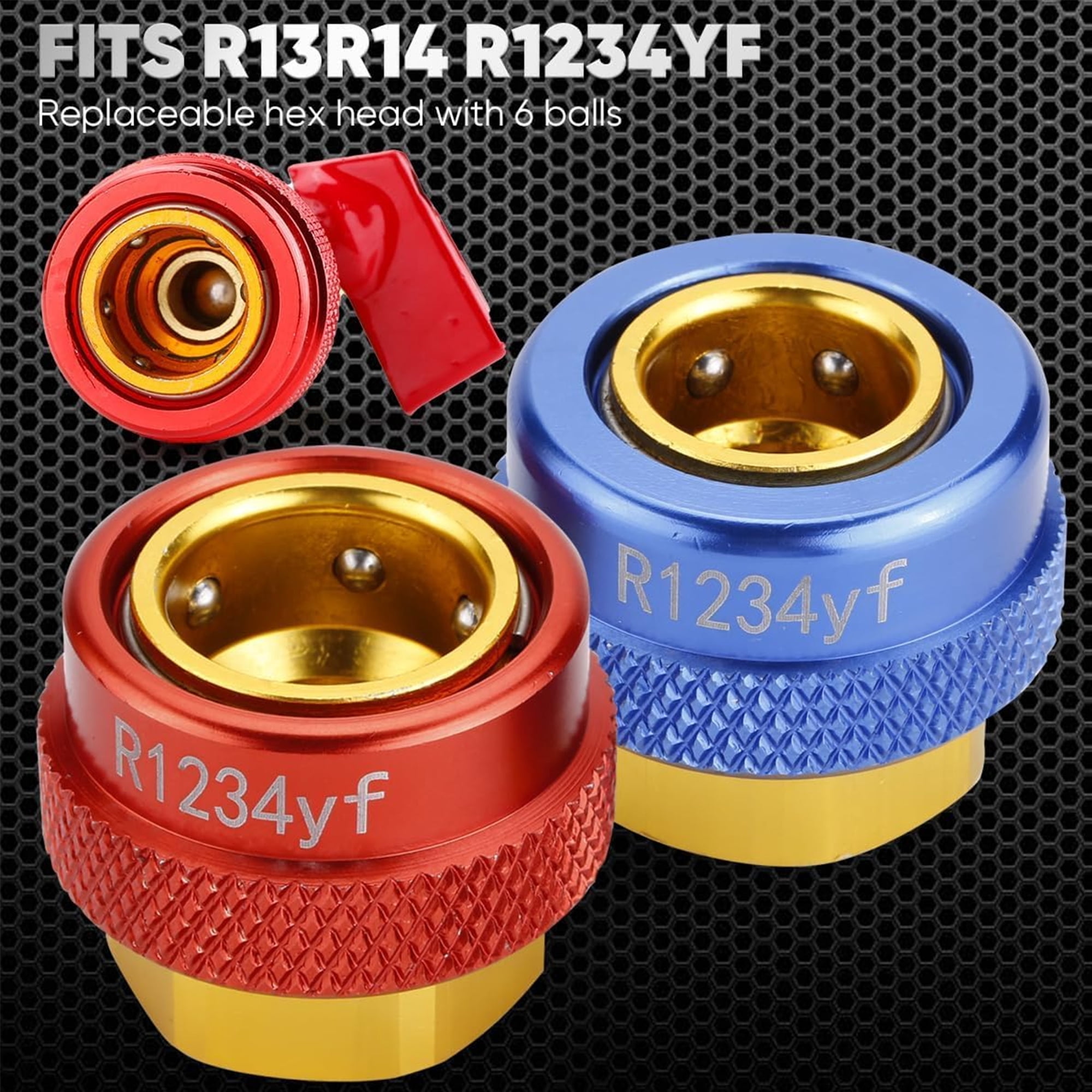 Automotive R134a R1234yf R22 Valve Core Remover Installer Tool Set, Auto Air Conditioning Repair AC Valve Core Removal Tool for Standard & Jra Valve Core Couplers