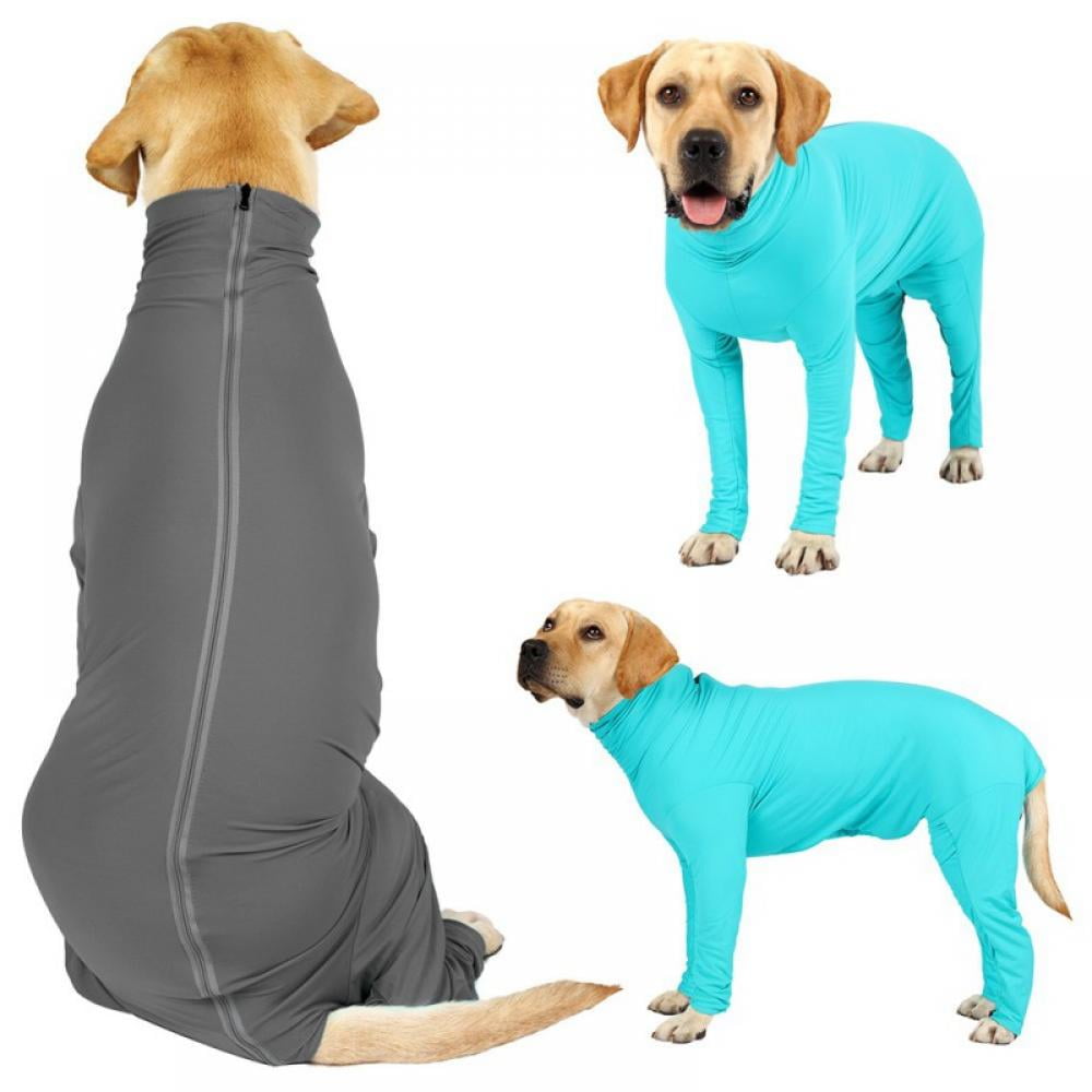 Due Felice Dog Onesie Anti Shedding Suit Full Coverage Pet Bodysuit After Surgery Wear Surgical Recovery Jumpsuit E Collar Alternative Anxiety Calming Shirt for Female Male Dog Gray/XS
