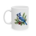 thumbnail image 3 of Gulf Coast Online Blue Jay Bird Floral Coffee Mug Nature Gift Tea Cup 11oz, 3 of 4