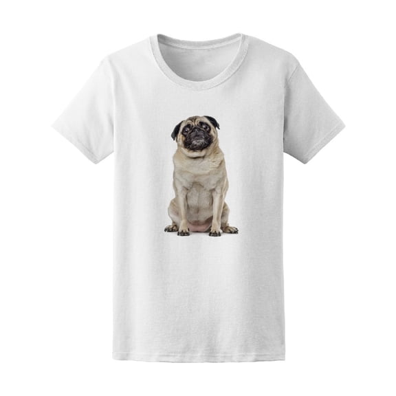 Cute Pug Sitting Dog T-Shirt Men -Image by Shutterstock, Male Large