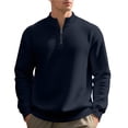 thumbnail image 2 of Ceisia Men Slim Fit Fashion Solid Color Long Sleeve Stand Collar Gift Zipper Casual Daily Party Wear Shirt Top, 2 of 9