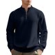 thumbnail image 2 of Ceisia Men Slim Fit Fashion Solid Color Long Sleeve Stand Collar Gift Zipper Casual Daily Party Wear Shirt Top, 2 of 9