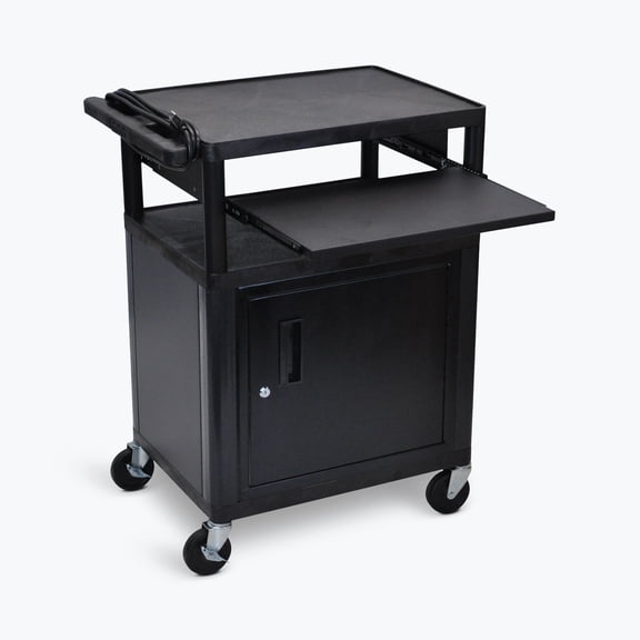 FSE 373-LP34CLE-B AV Cart - 3 Shelves Cabinet Front Pullout