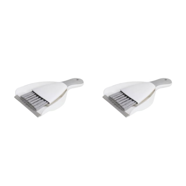 Naiovety Herramientas de limpieza duraderas y multiusos para todas las necesidades de limpieza Conveniente escoba y recogedor pequeños gris blanco 75×44.5×45cm 2Conjunto