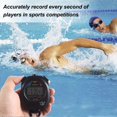 thumbnail image 2 of 6 Pack Digital Stopwatch Water Resistant Shockproof Precision Electronic Timer with Compass for Running, Swimming and Other Sports Black (Without Whistle), 2 of 5