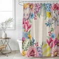 thumbnail image 4 of Easter Flowers Bathroom Shower Curtains with 12 Hooks Polyester Waterproof Shower Curtain for Stalls and Bathtubs Eggs Spring Floral Rustic Vintage Decorative Bathroom Privacy Curtain 72x96 Inches, 4 of 9