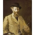 thumbnail image 3 of Manet, Edouard 12x14 Black Modern Framed Museum Art Print Titled - Self Portrait with a Palette, 3 of 5