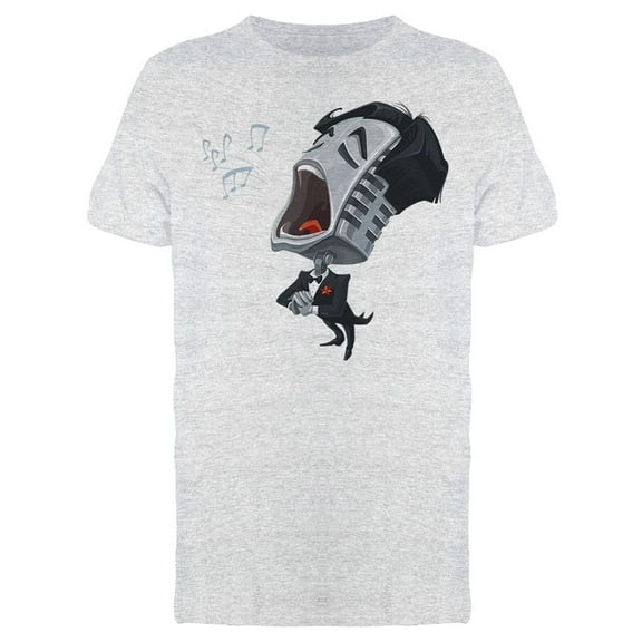 Funny Cartoon Microphone T-Shirt Men -Image by Shutterstock, Male Large