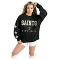 thumbnail image 3 of Women's Gameday Couture  Black New Orleans Saints Velocity Relaxed Rhinestone Pullover Sweatshirt, 3 of 6