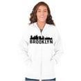 thumbnail image 3 of Brooklyn NYC Skyline New York City NY Unisex Fleece Graphic Zip Up Hoodie Brisco Brands 3X, 3 of 5