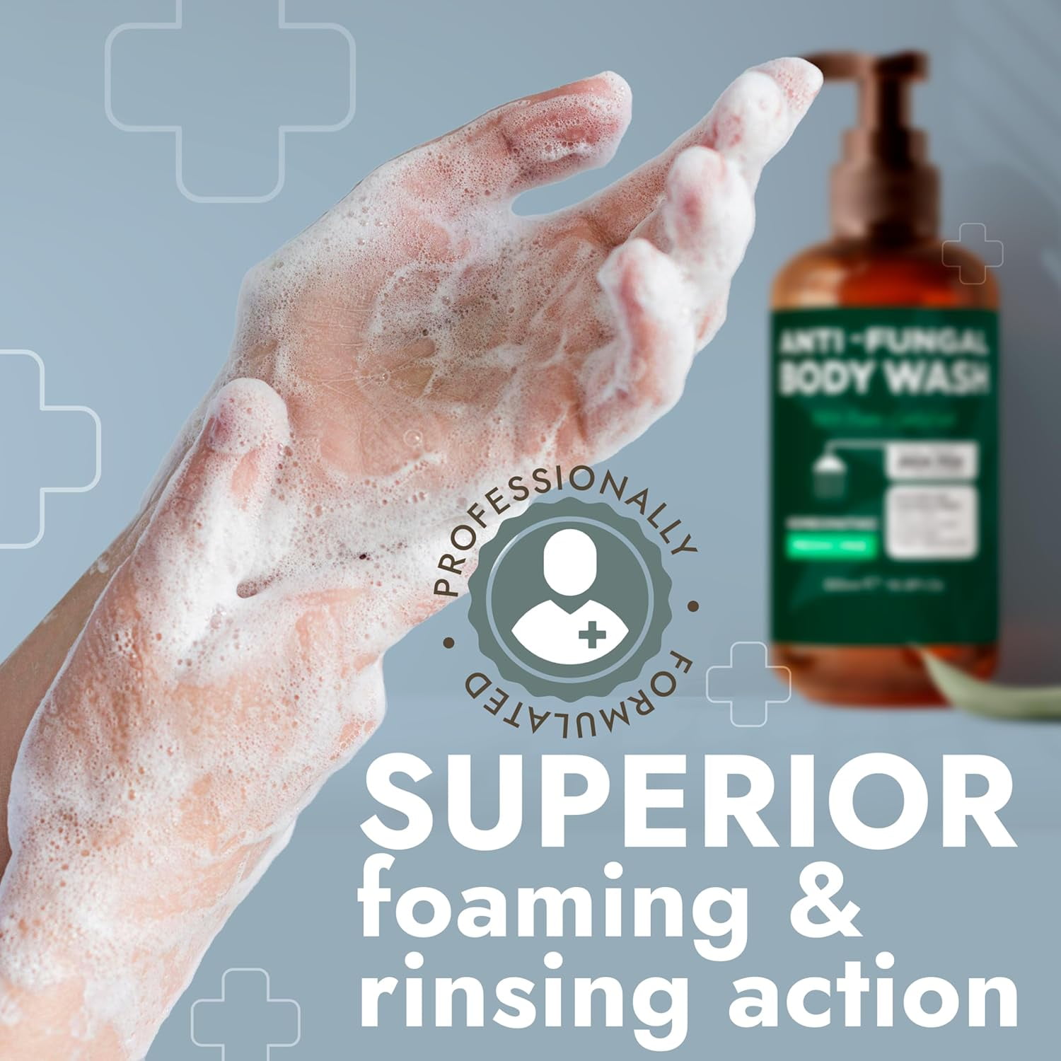 Antifungal Body Wash with Tea Tree Oil | Antifungal Soap Treats Ringworm, Back Acne, Eczema & Jock Itch | Antifungal Body Soap For Men And Women (16.9 oz)