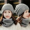 thumbnail image 5 of LIZUOJUN Under $4 Winter Beanie Hat and Scarf Set for Women Knit Ear Hat with Neck Warmer Two Piece Cycling Warm Outdoor One Size Grey, 5 of 7